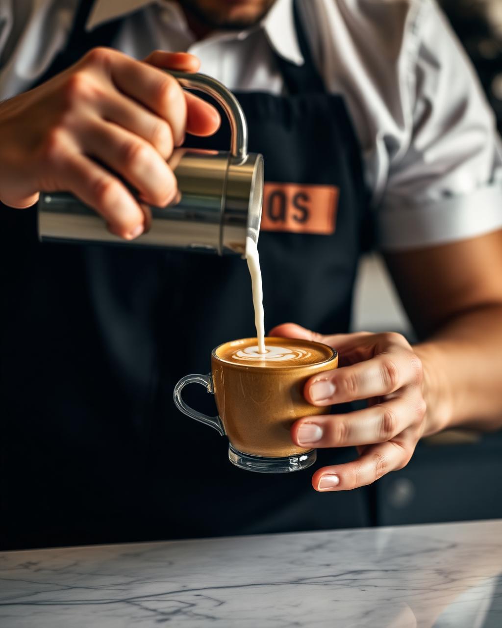 Barista przygotowuje kawę